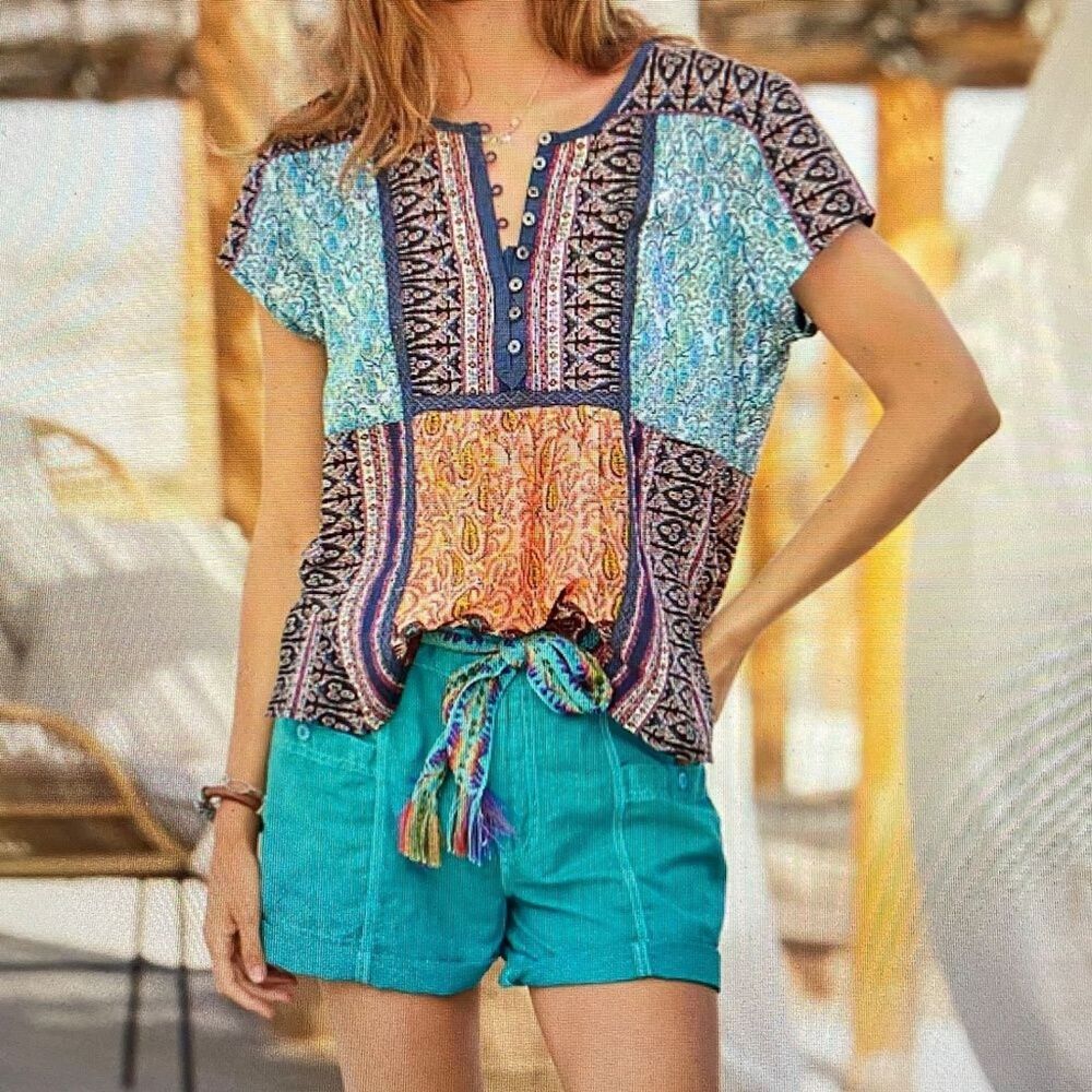 Sundance Maren Cargo Shorts Womens XXL Linen Blend Turf Fringe Woven Belt NEW